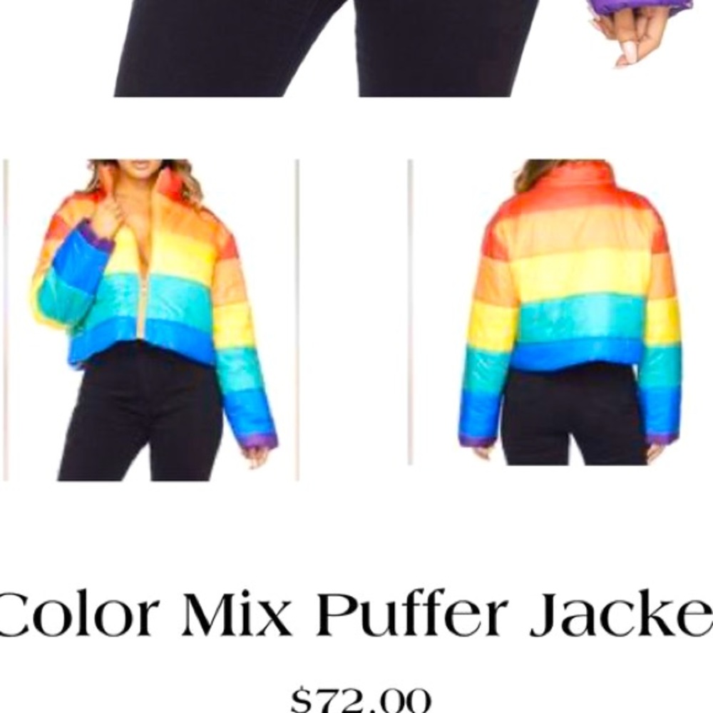 rainbow puffer jacket